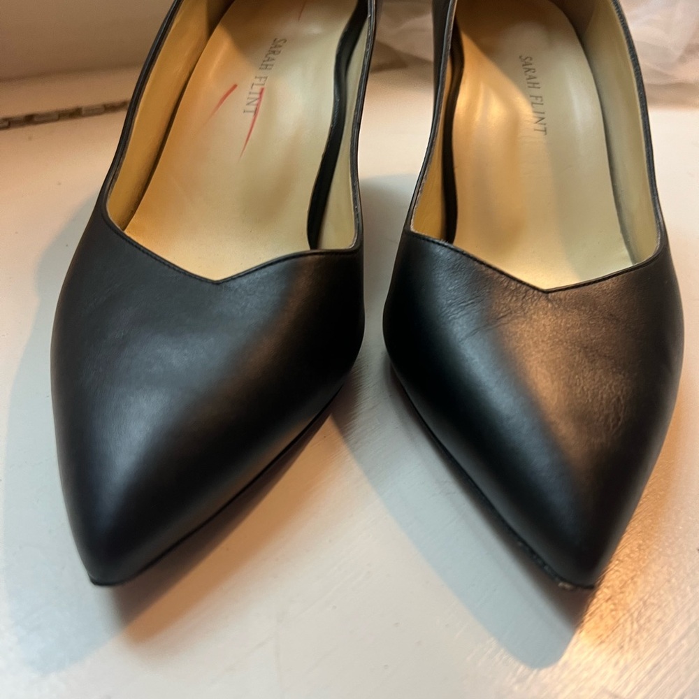 Sarah Flint Perfect Kitten Pump 50 Black Leather 42.5 - Picture 8 of 11